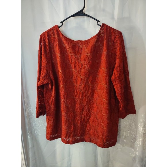 Emma James Woman Top Size 1 Red Lined Floral - Picture 4 of 8